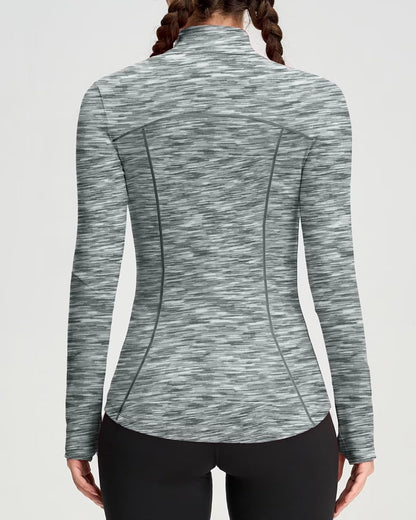 Women's Full Zip Athletic Running Jacket - Stylish Gym & Yoga Top for Active Lifestyle