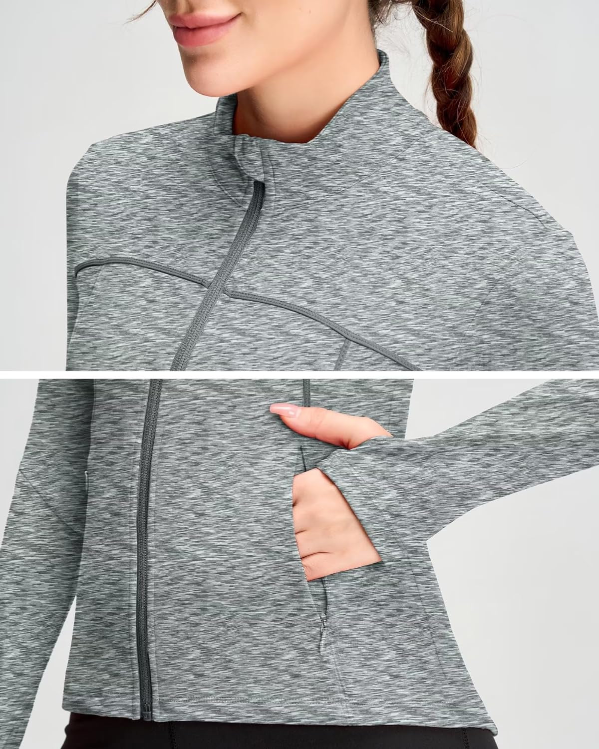 Women's Full Zip Athletic Running Jacket - Stylish Gym & Yoga Top for Active Lifestyle